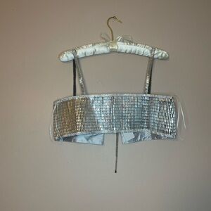 AKIRA new crop top glass shiny festival going out top